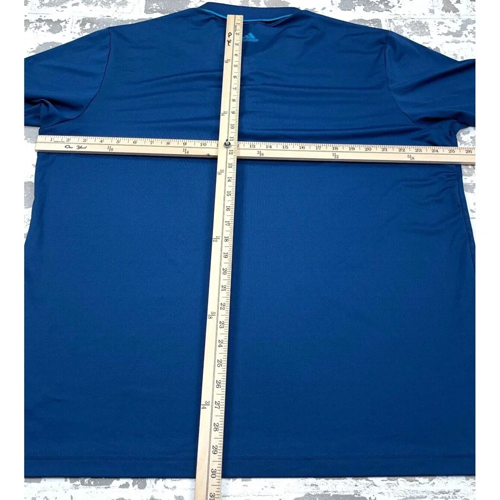 Adidas Polo Shirt Men XL Blue Performance‎ Pure Motion Clima Cool Golf Spotted